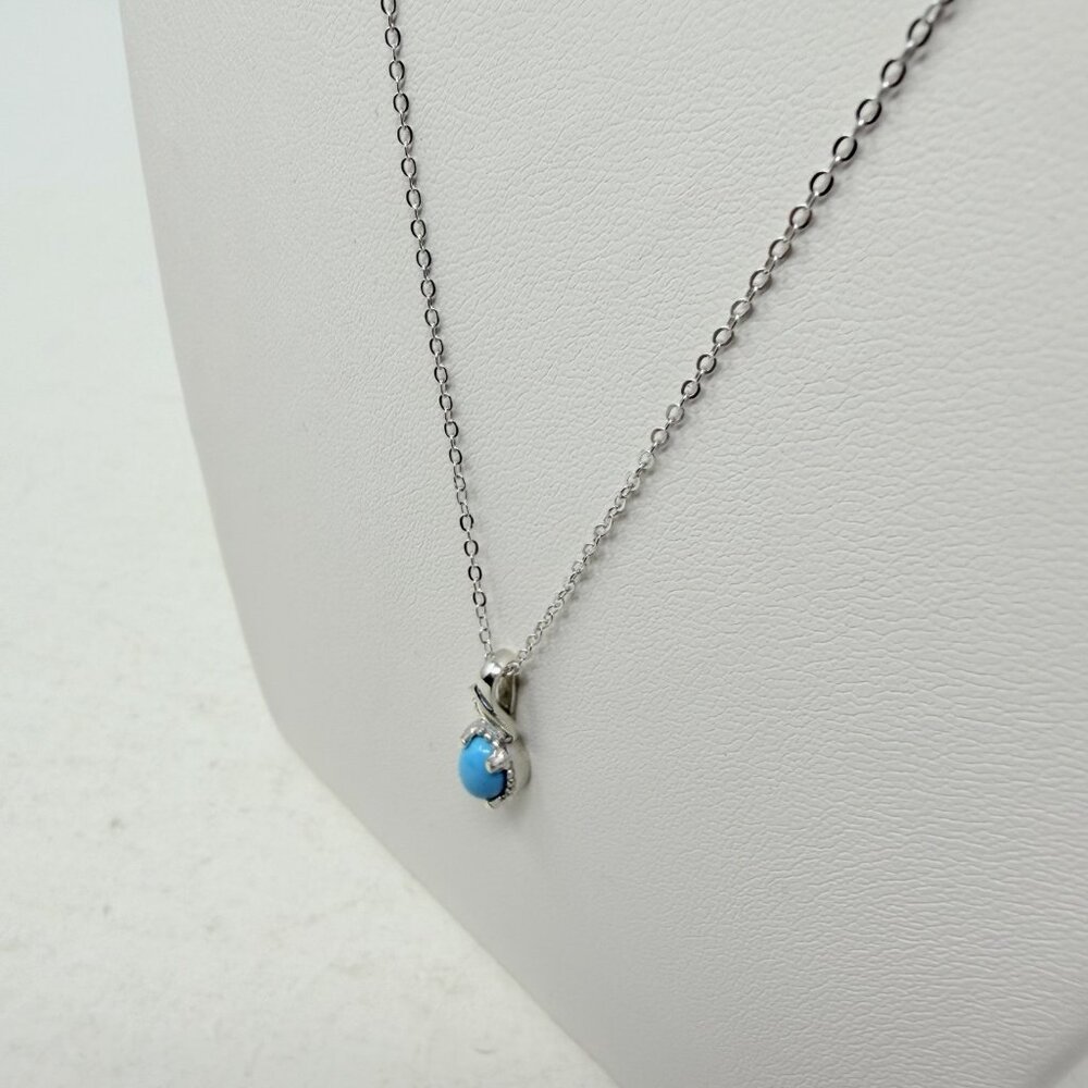 Shop LC Arizona Sleeping Beauty Turquoise/Cambodian Zircon Ring & Necklace‎ 5144 - Picture 4 of 9